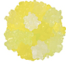 お花のイメージに合わせた配色で、お色によってフルーツのフレーバーが入っております。濃黄（レモン）中黄（バナナ）淡黄（パイン）淡緑（マスカット）白（グレープフルーツ）